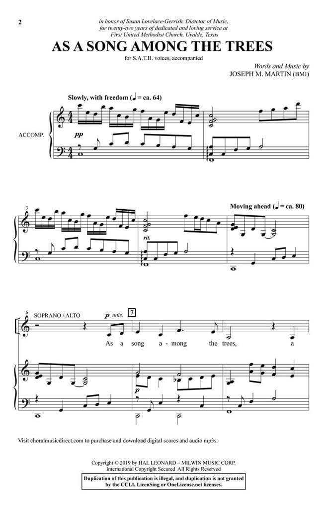 As a Song Among the Trees